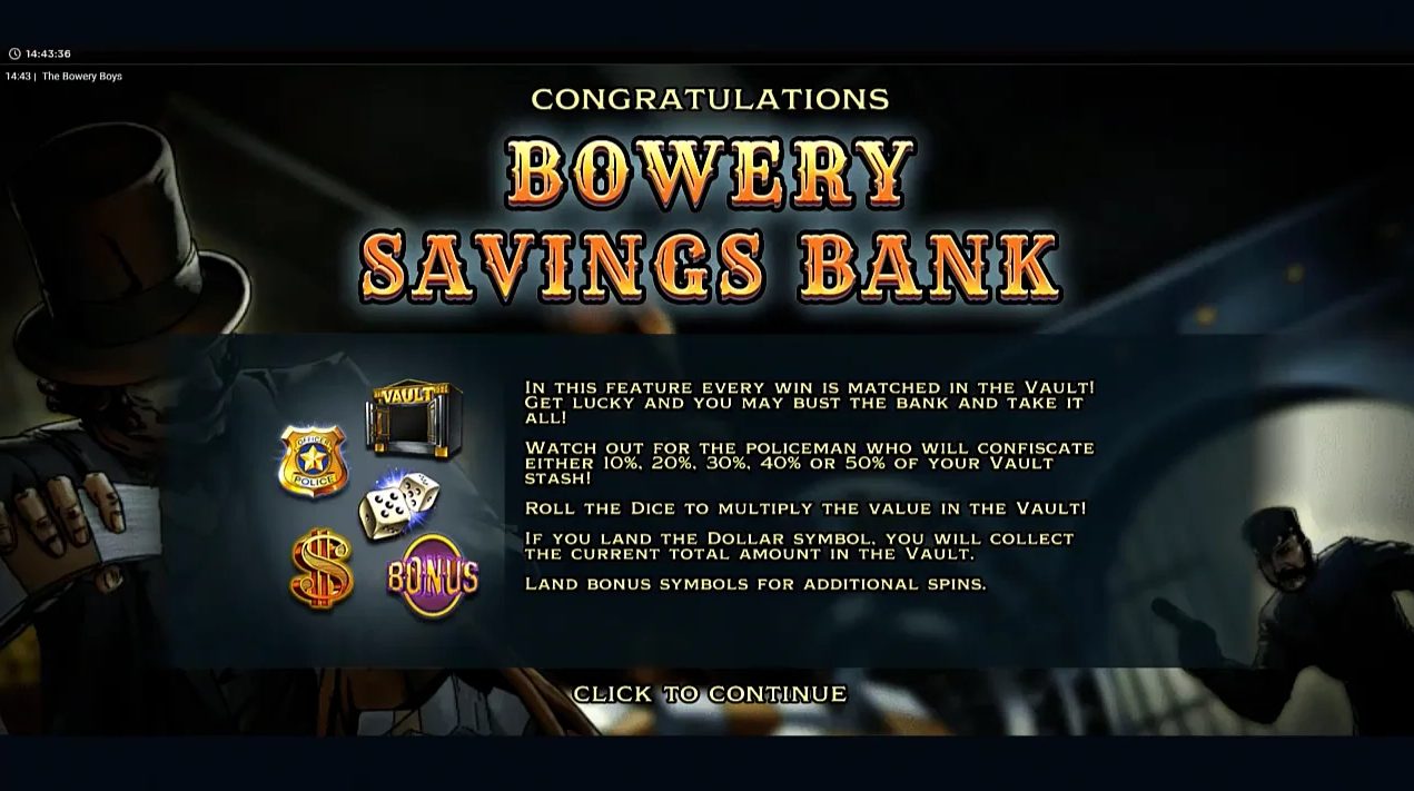 bowery boys bank